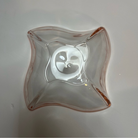 Villeroy & Boch Wave Dip Bowl Clear Glass With Deep Amber Rim 6" - Picture 4 of 6